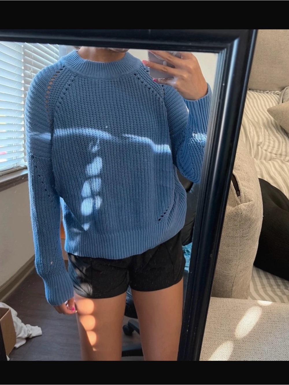 Express Dusty Blue Crewneck Sweater